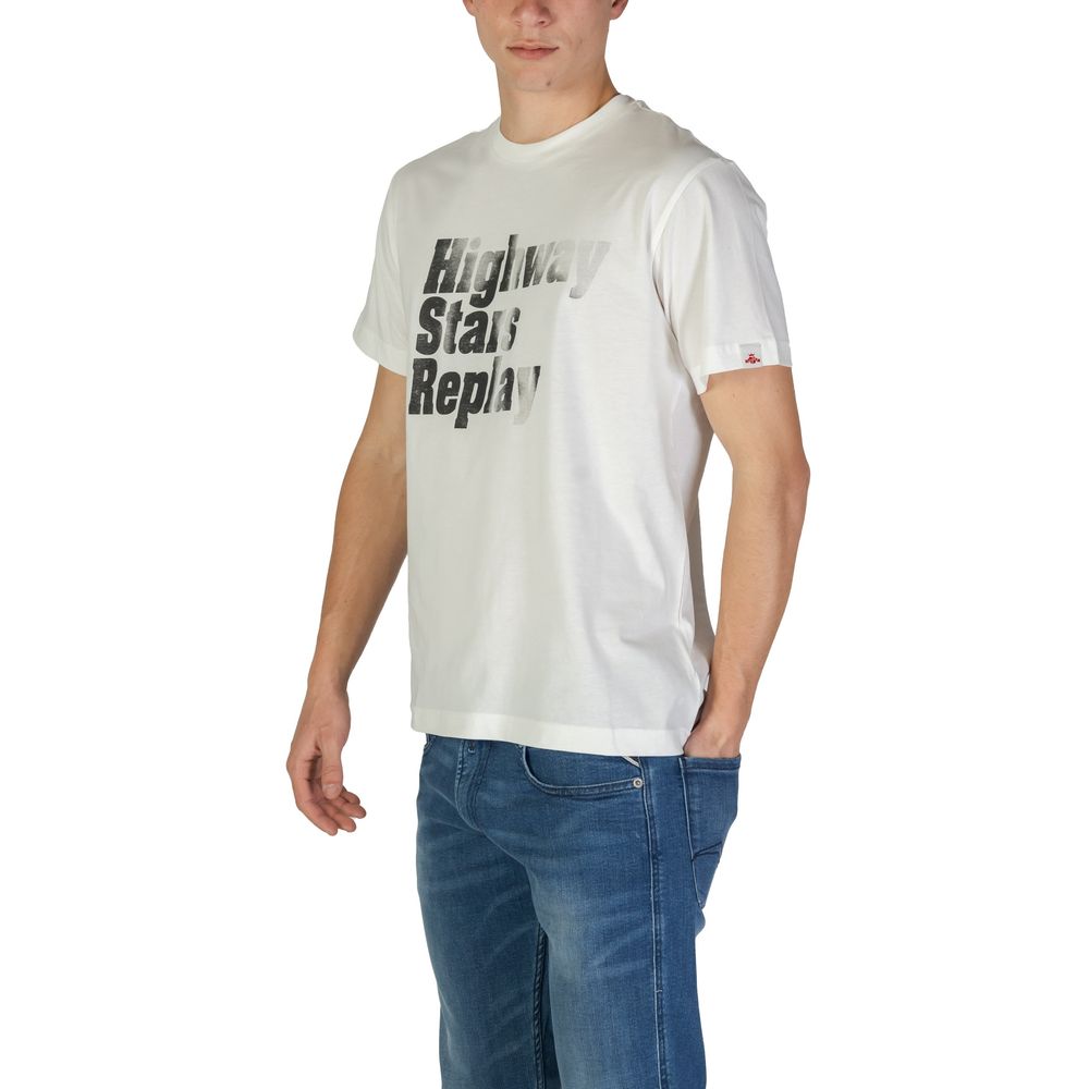 Replay M3035.000.2660 T-Shirt en Coton Blanc pour Homme