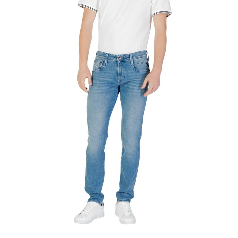 Replay Blue Cotton Skinny Jeans for Men - M914Y.000.879 896