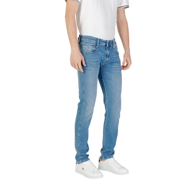 Replay Blue Cotton Skinny Jeans for Men - M914Y.000.879 896