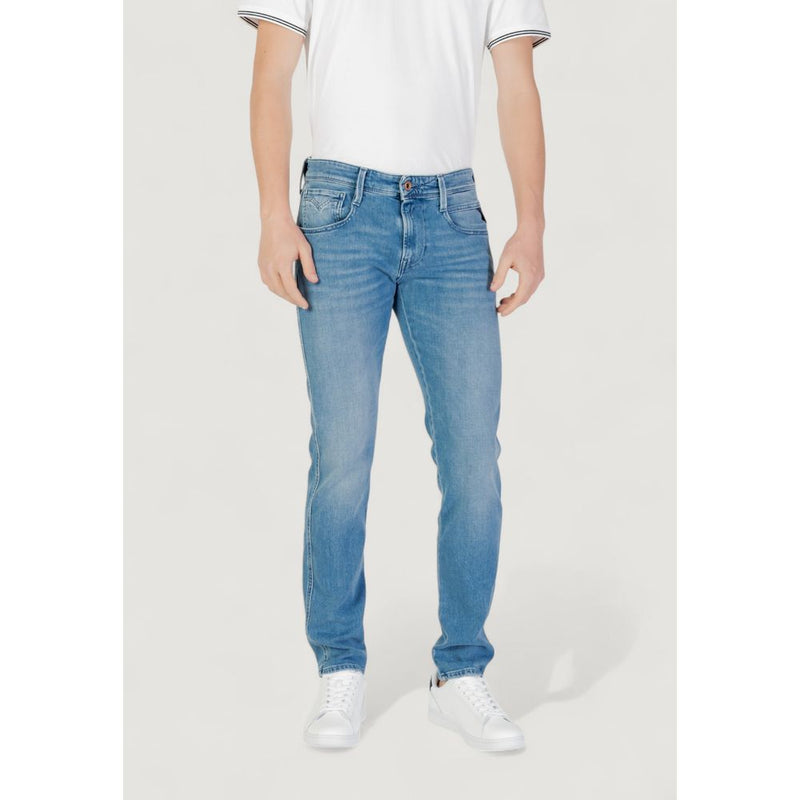 Replay Blue Cotton Skinny Jeans for Men - M914Y.000.879 896