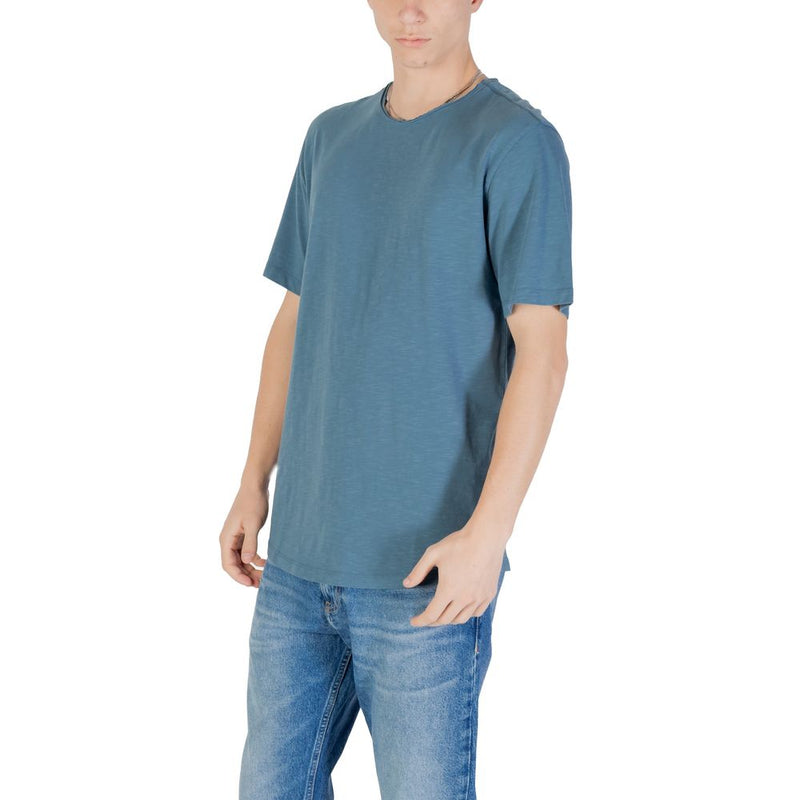 Jack Jones JJEBASHER TEE O-NECK SS NOOS - Blue Cotton T-Shirt