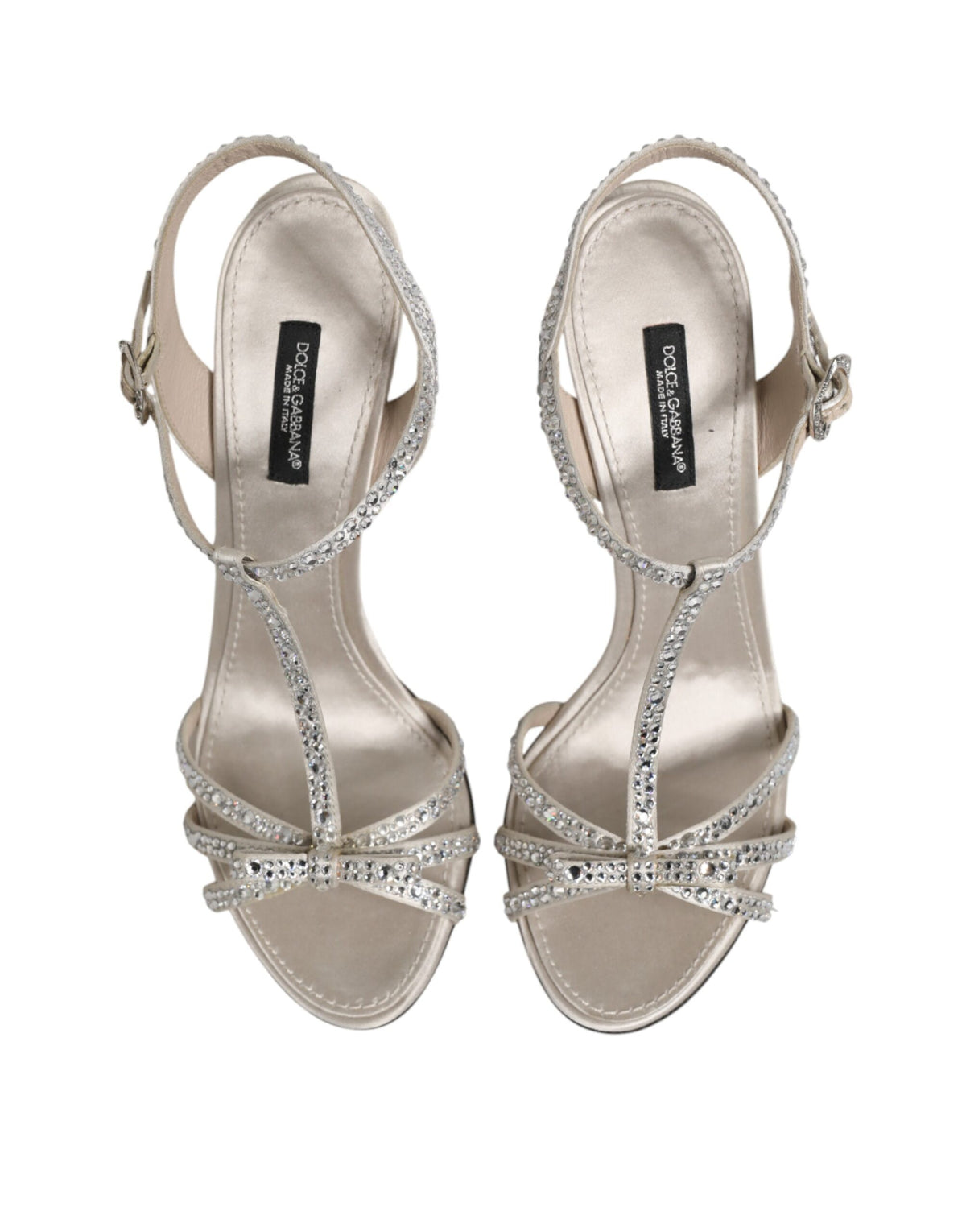 Dolce & Gabbana Sandales à Talons Aiguilles Strass Argent