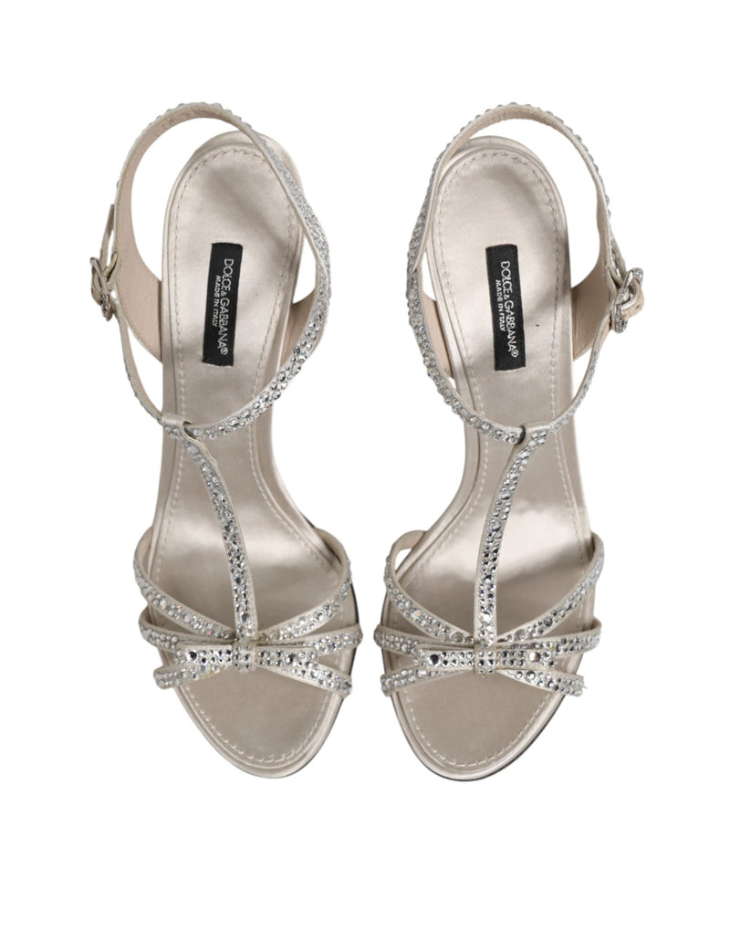 Dolce & Gabbana Sandales à Talons Aiguilles Strass Argent