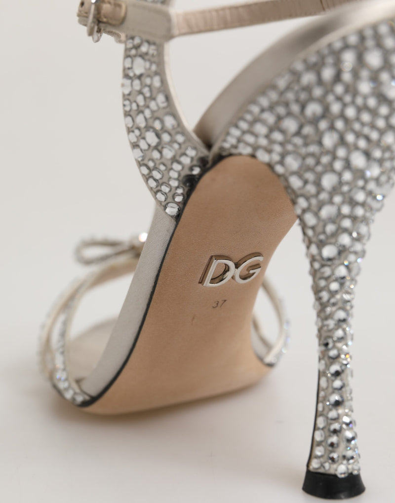 Dolce & Gabbana Sandales à Talons Aiguilles Strass Argent