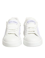 Dolce & Gabbana Baskets Basses Blanches avec Inserts en Maille