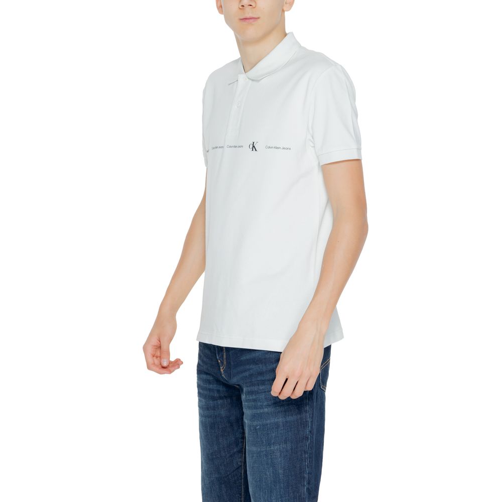 Polo en Coton Vert Calvin Klein Jeans pour Homme