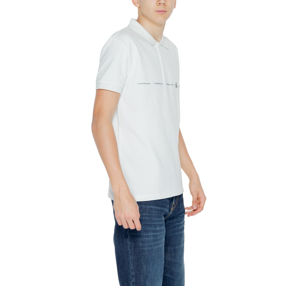 Polo en Coton Vert Calvin Klein Jeans pour Homme