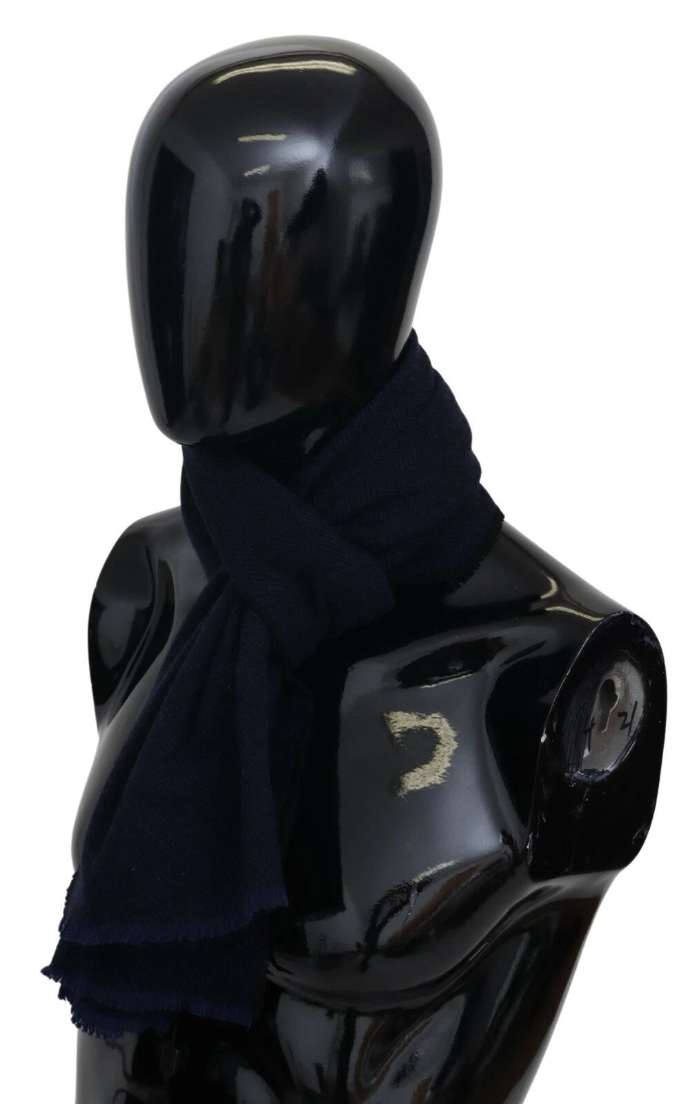 M Missoni Dark Blue Wool Unisex Neck Wrap with Fringes
