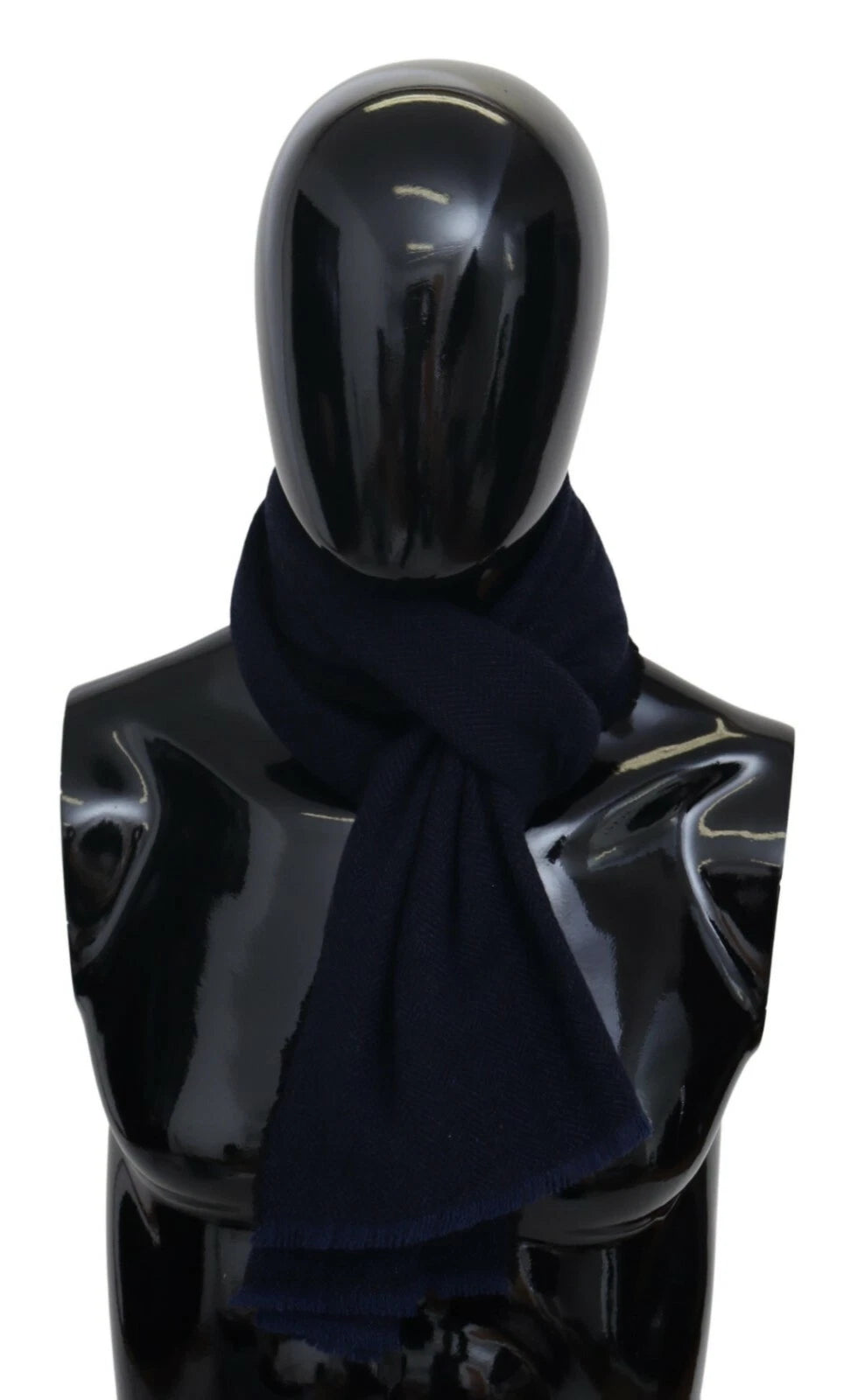 M Missoni Dark Blue Wool Unisex Neck Wrap with Fringes
