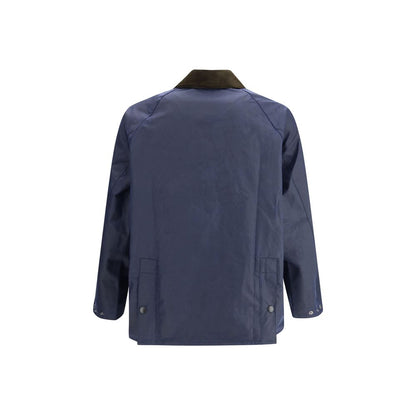 Barbour Waxed Jacket with a corded velvet collar