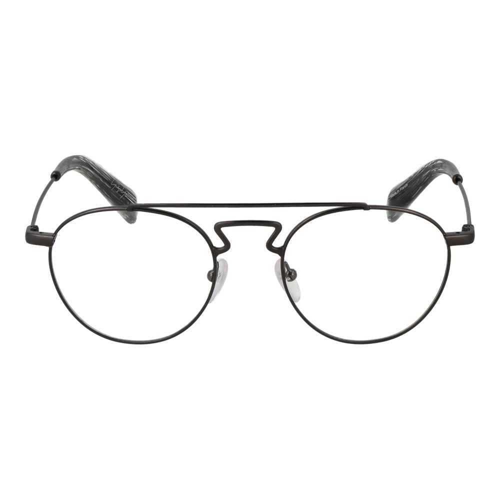 Yohji Yamamoto Black Men's Aviator Glasses Frame