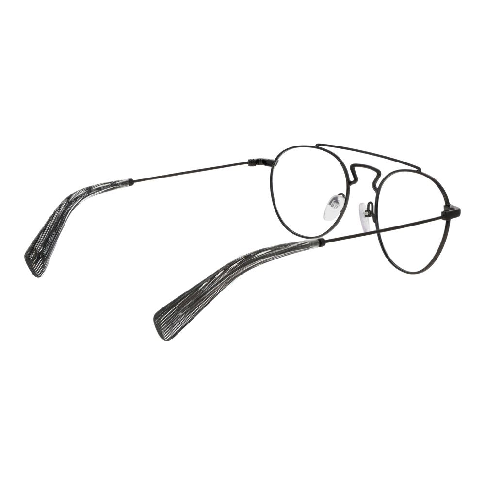 Yohji Yamamoto Black Men's Aviator Glasses Frame