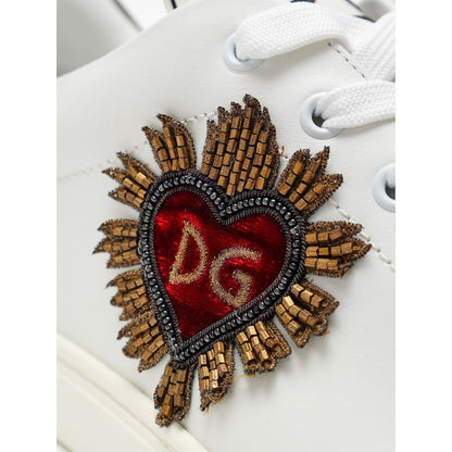 Baskets en cuir blanc Dolce &amp; Gabbana