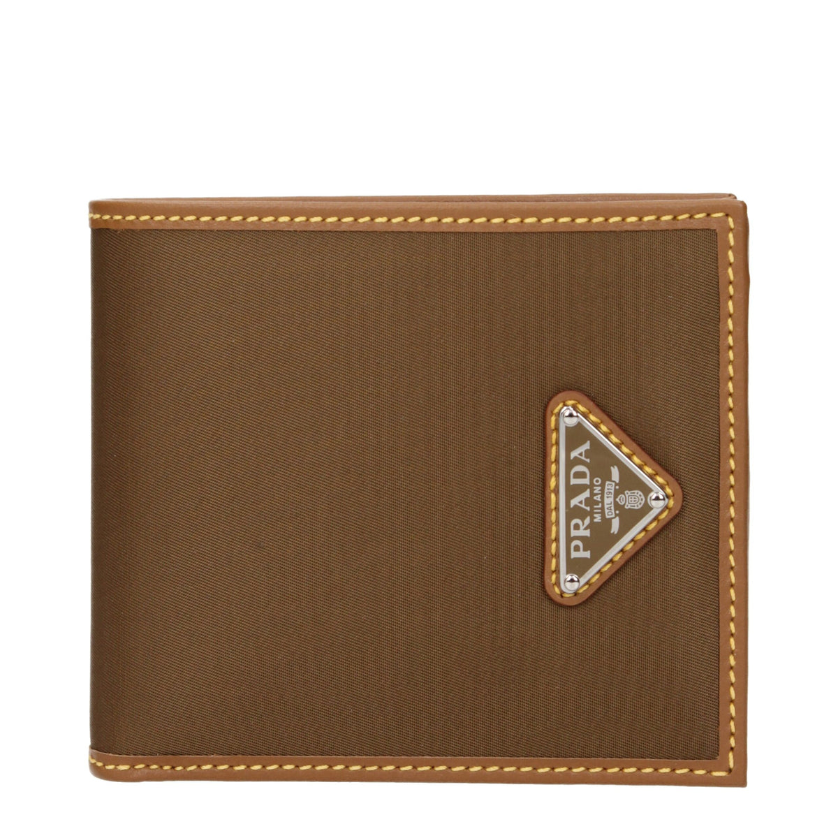 Portefeuille Prada en tissu marron