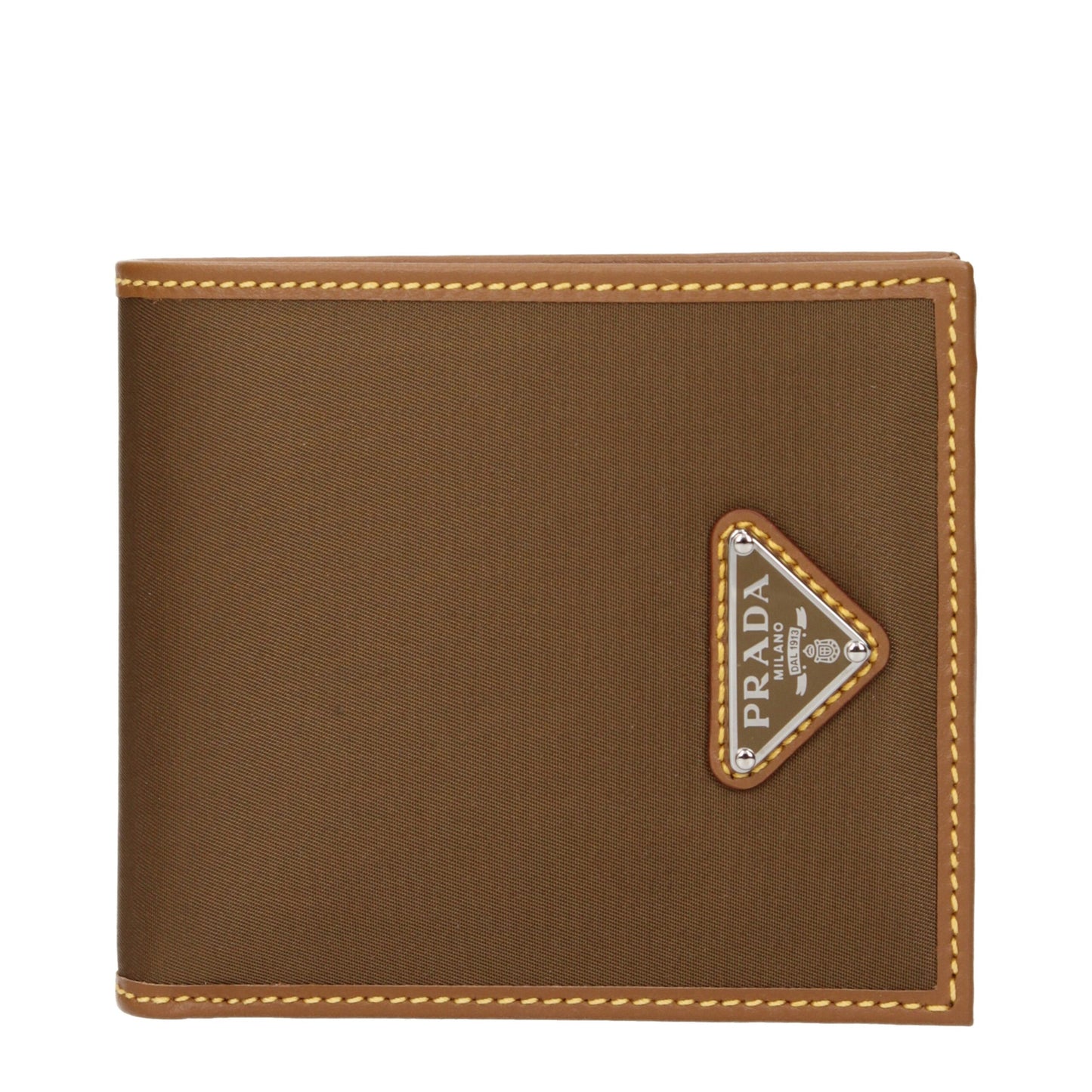 Portefeuille Prada en tissu marron