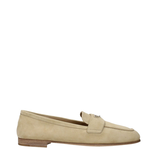 Mocassins Prada en cuir beige