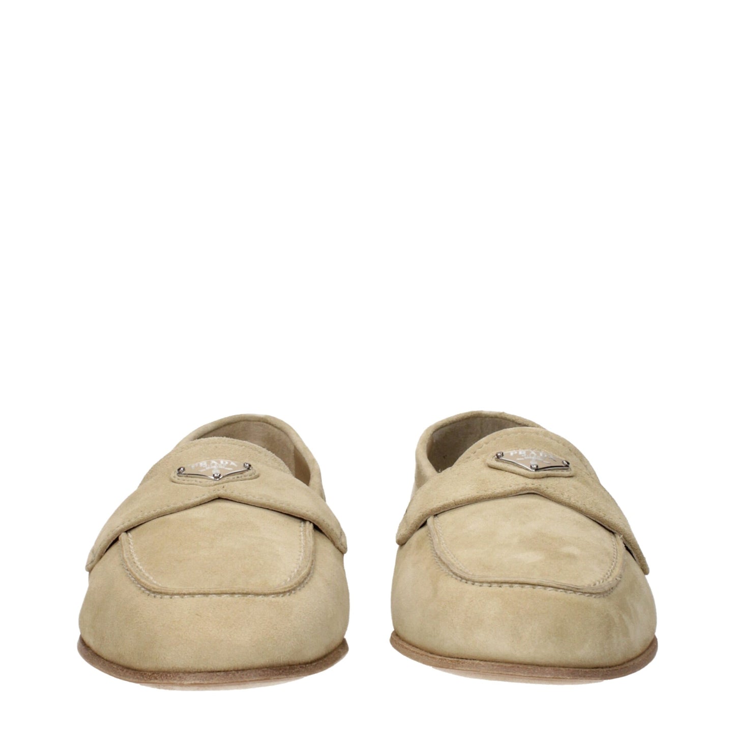 Mocassins Prada en cuir beige