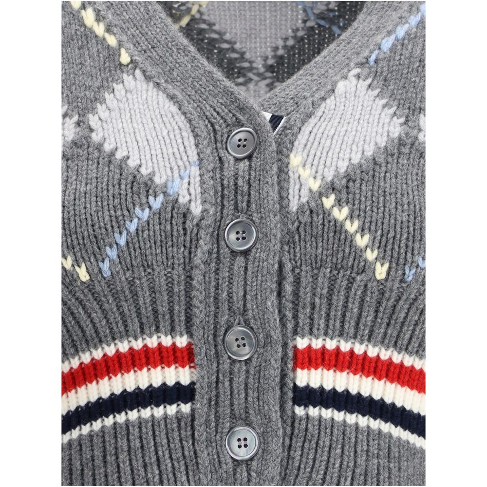 Thom Browne Argyle V-Neck Cardigan