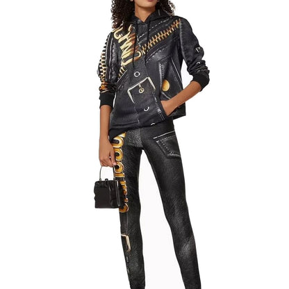 Moschino Couture Moschino Marco Biker Hooded Sweatshirt