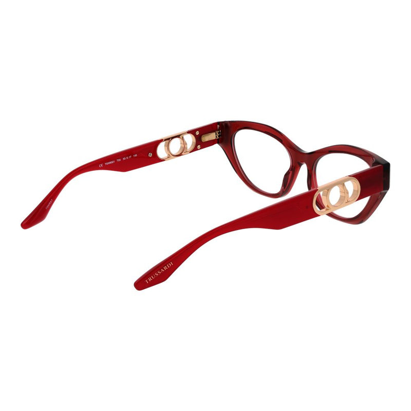 Trussardi Red Women Glasses Frame - Cat Eye Style