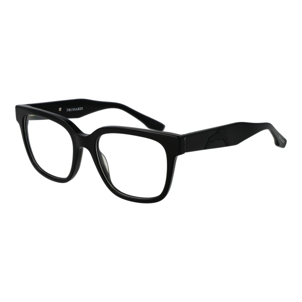 Trussardi Black Men Glasses Frame - Stylish Acetate Design