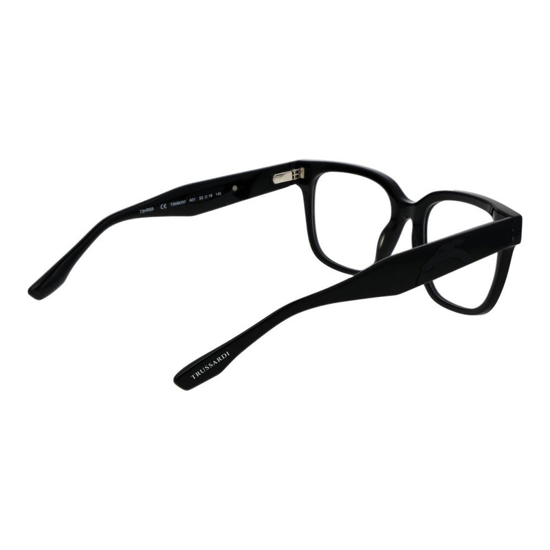 Trussardi Black Men Glasses Frame - Stylish Acetate Design