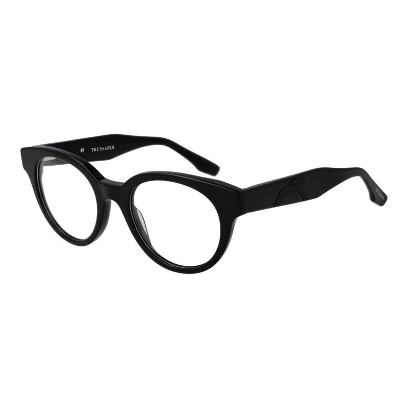 Trussardi Black Unisex Glasses Frame - Stylish Browline Design