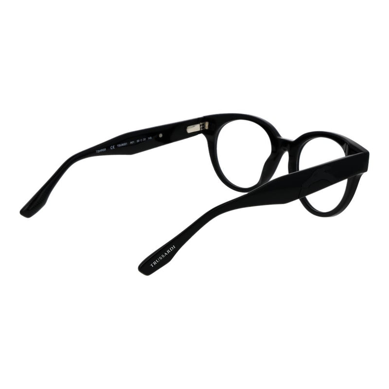 Trussardi Black Unisex Glasses Frame - Stylish Browline Design