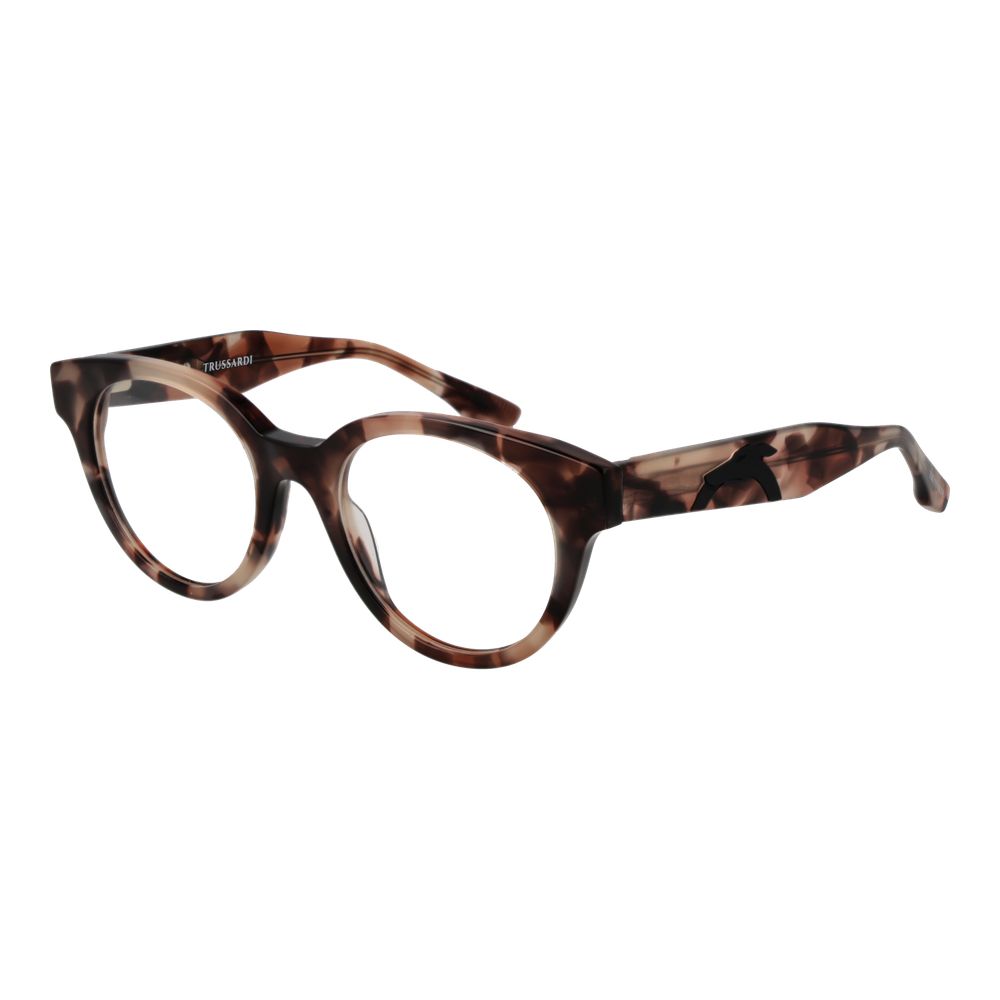 Trussardi Brown Unisex Glasses Frame - Stylish Browline Design