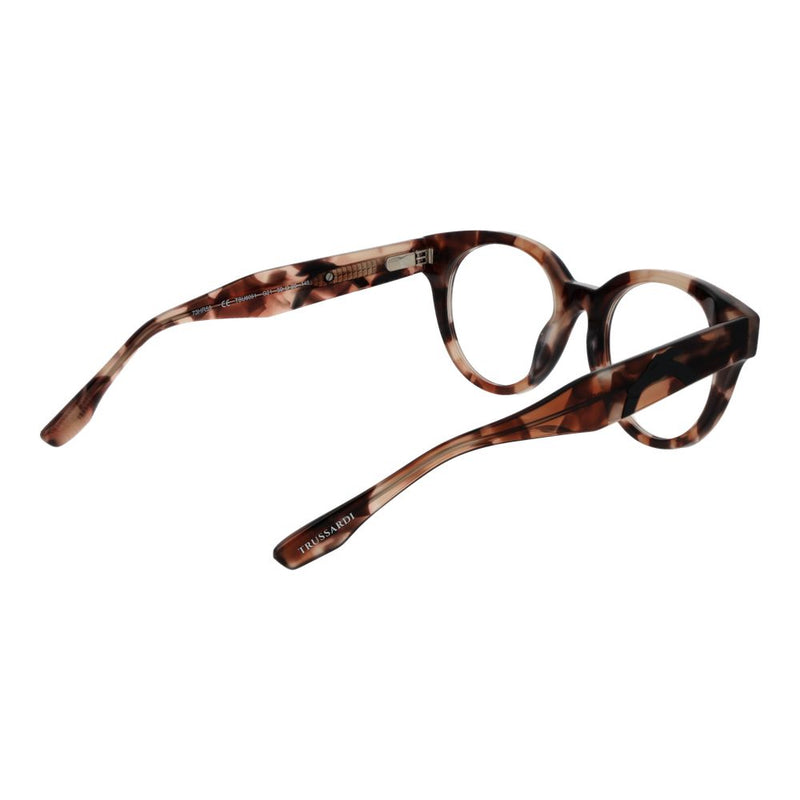 Trussardi Brown Unisex Glasses Frame - Stylish Browline Design