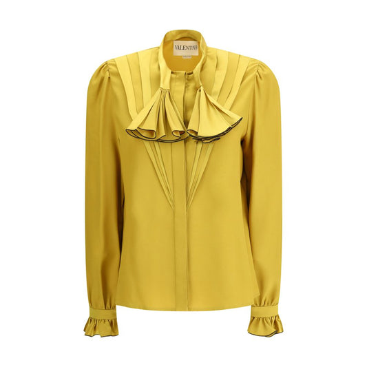 Valentino zijden geplooide blouse met ruches