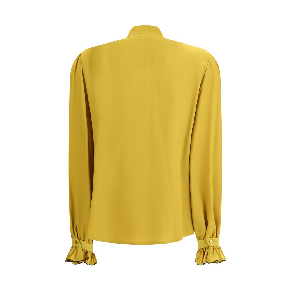 Valentino zijden geplooide blouse met ruches
