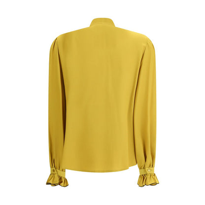 Valentino zijden geplooide blouse met ruches