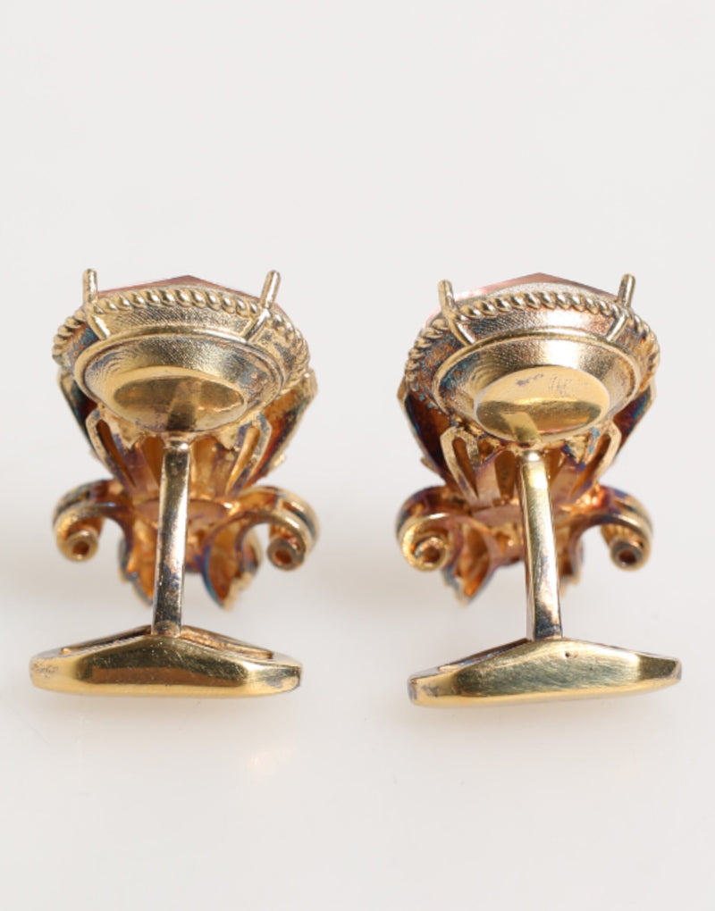 Dolce &amp; Gabbana gouden manchetknopen met kristallen van 925 sterlingzilver