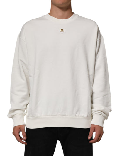 Dolce & Gabbana White DG Logo Crew Neck Sweatshirt Sweater