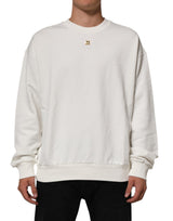 Sweat-shirt à col rond blanc avec logo DG de Dolce &amp; Gabbana