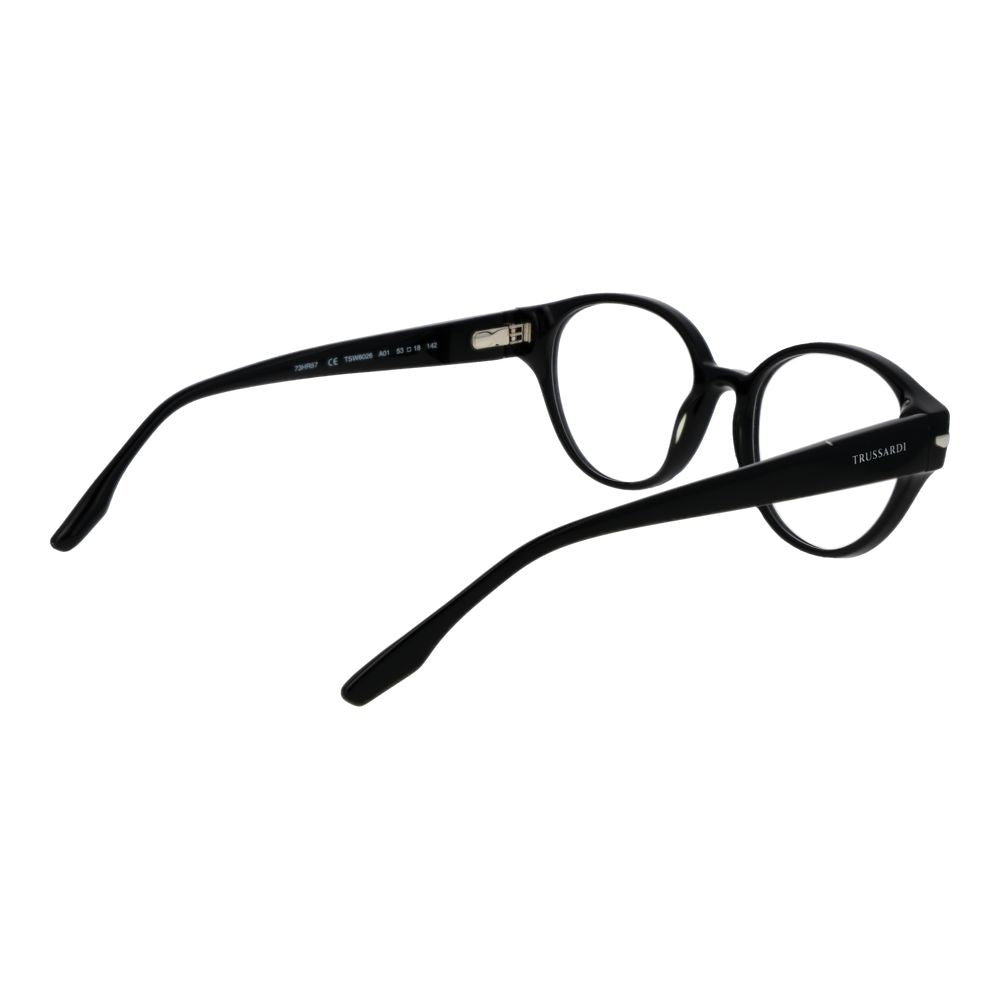 Trussardi Black Women Glasses Frame - Chic Acetate Eyewear
