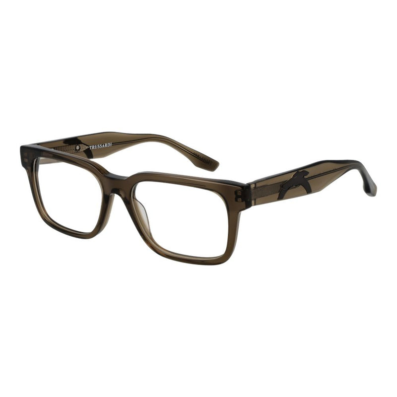 Trussardi Brown Unisex Glasses Frame - Stylish Rectangle Design