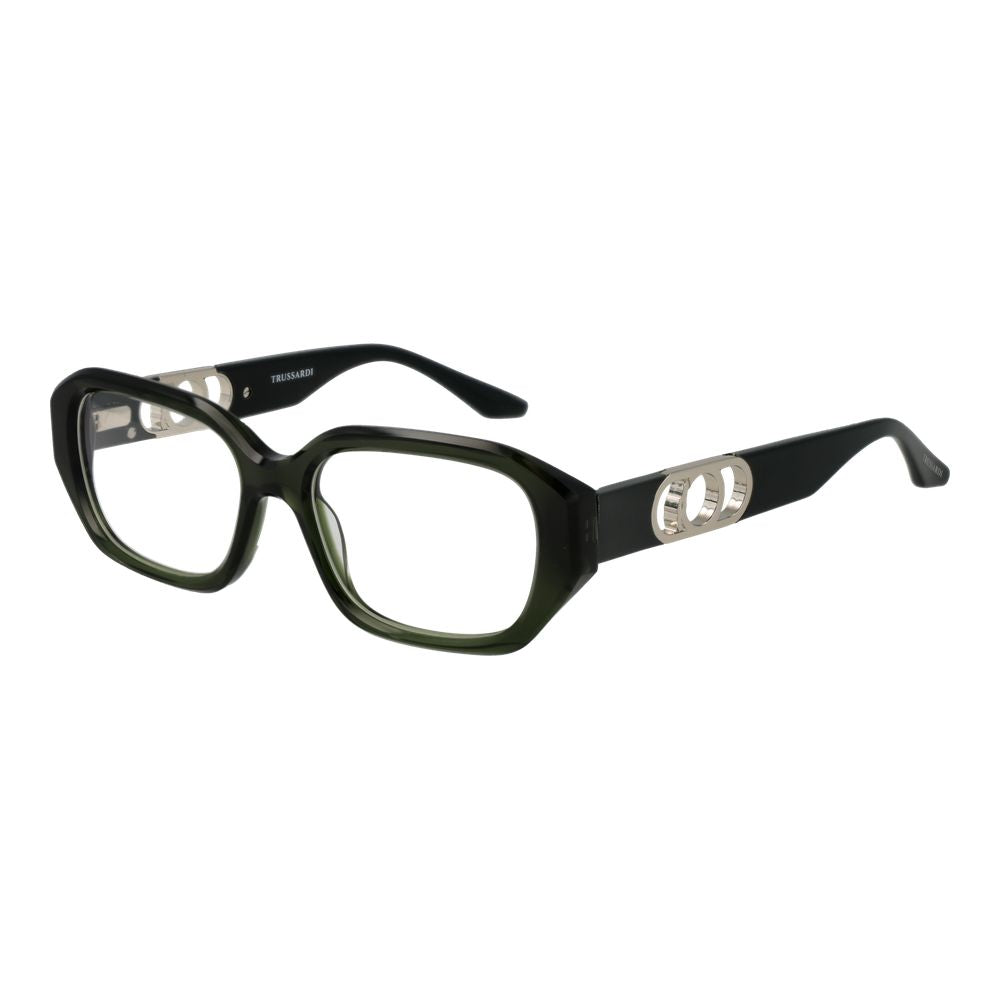 Trussardi Green Women Glasses Frame - Elegant Acetate Design