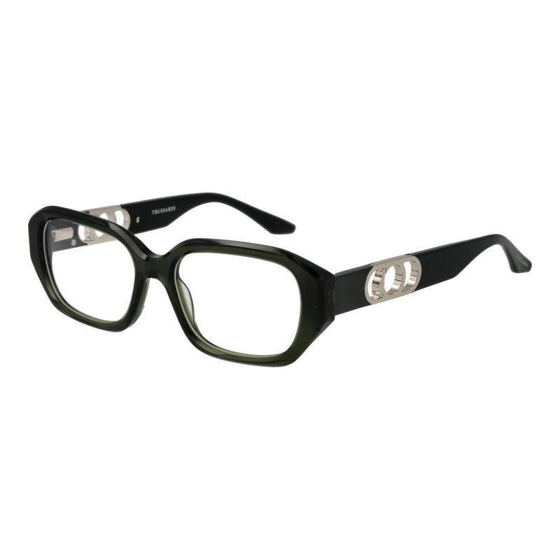 Trussardi Green Women Glasses Frame - Elegant Acetate Design