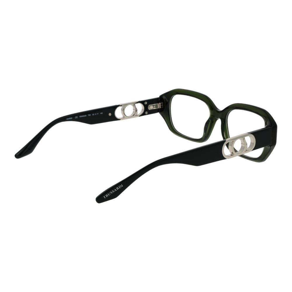 Trussardi Green Women Glasses Frame - Elegant Acetate Design