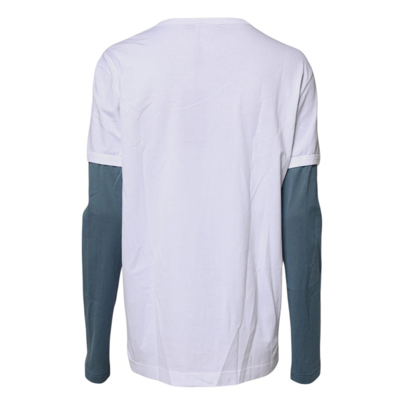 Dolce & Gabbana White Graphic Print Cotton Crew Neck T-shirt