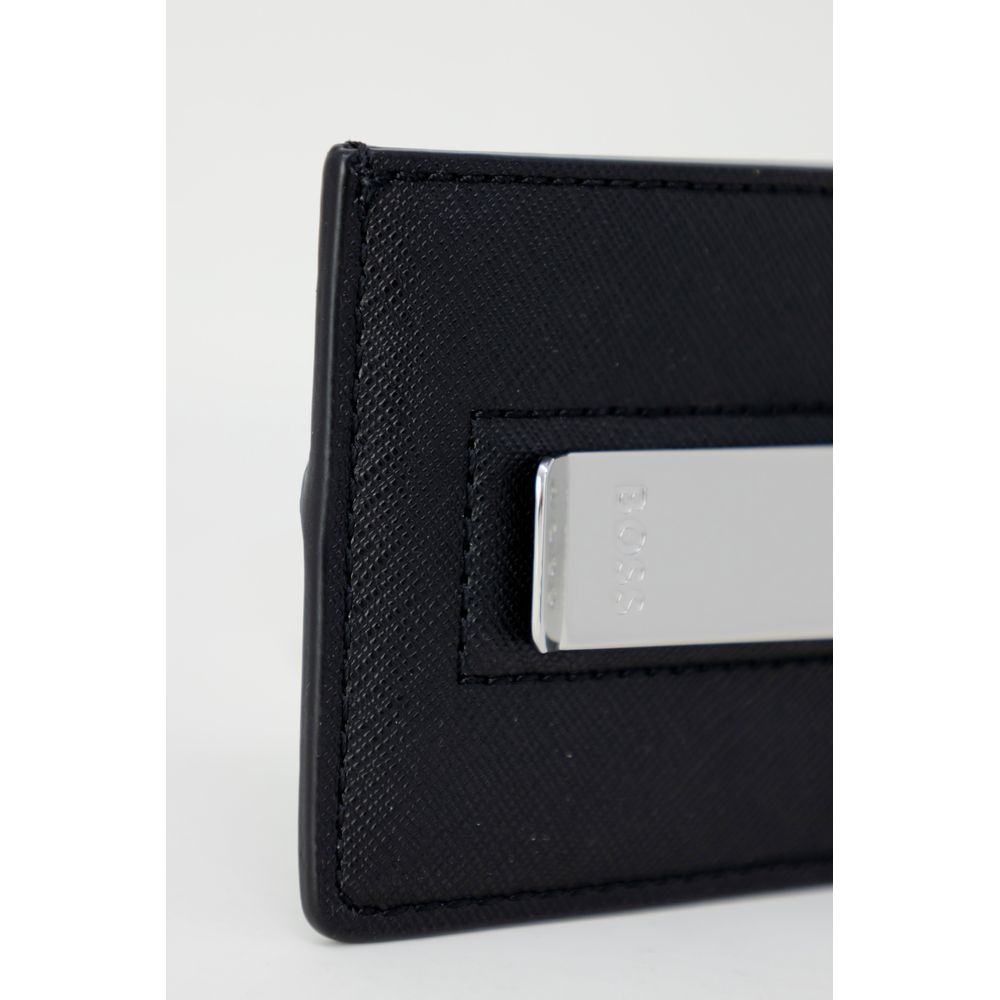 Porte-cartes en polyamide noir Hugo Boss