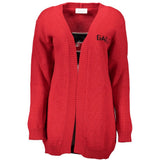 Gaelle Paris Red Acrylic Women Cardigan - Chic Long Sleeve Style