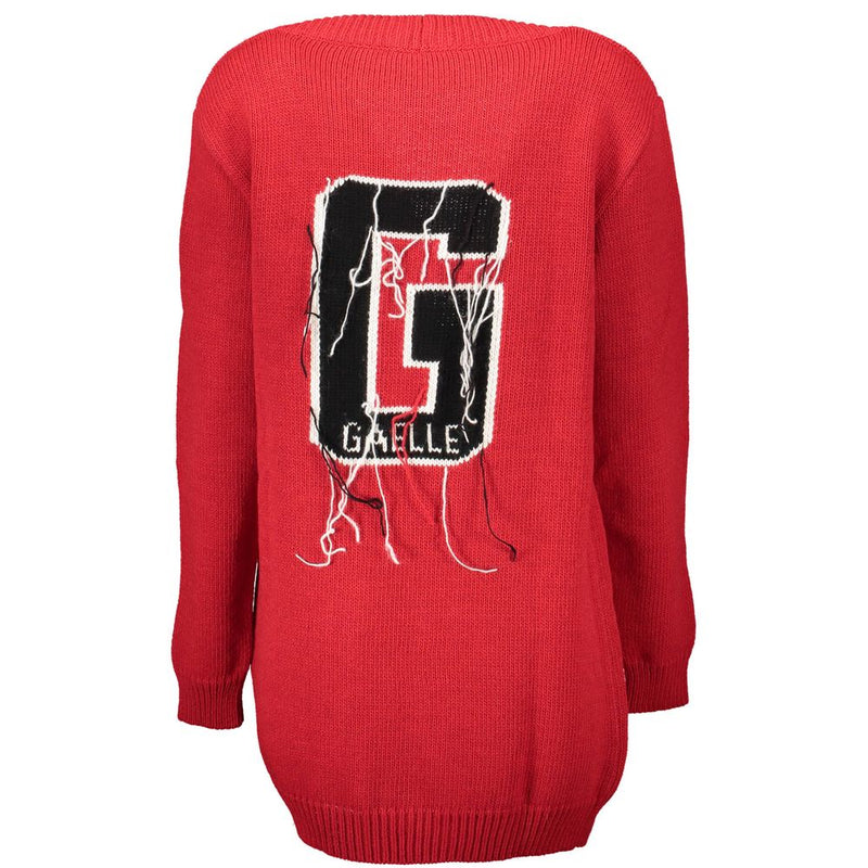 Gaelle Paris Red Acrylic Women Cardigan - Chic Long Sleeve Style