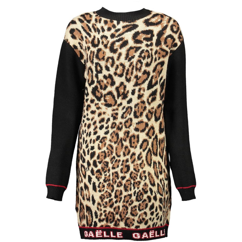 Gaelle Paris Beige Wool Women Dress - Elegant Short Design