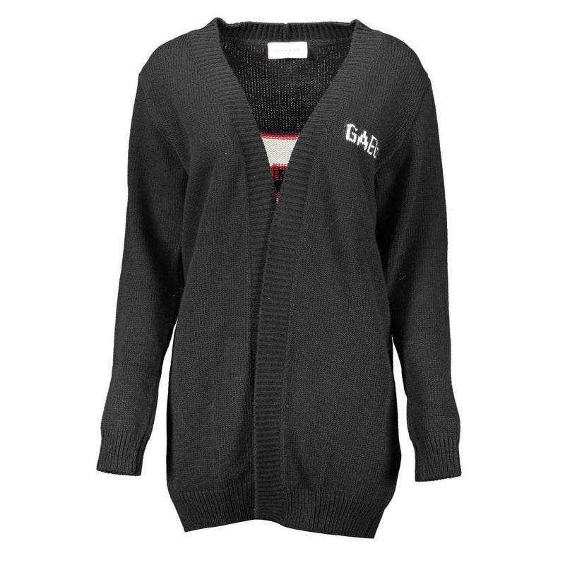Gaelle Paris Black Long-Sleeved Cardigan for Women