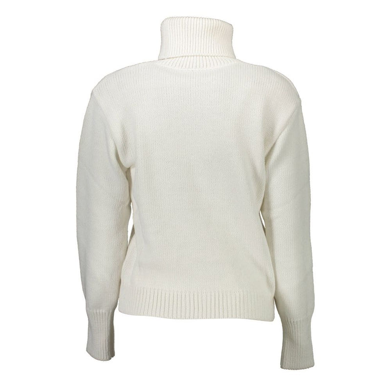 Gaelle Paris Bianco Acrylic Women Sweater - Turtleneck Elegance