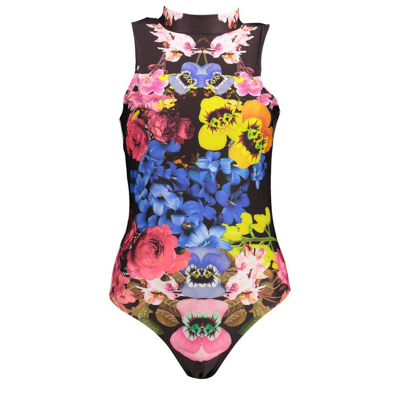 Desigual Black Polyester Bodysuit - Elegant High Neck Design