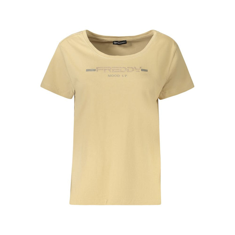 Freddy Beige Cotton Women T-Shirt - Confort et Élégance